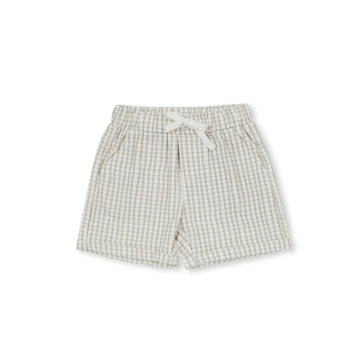 Indigo & Lellow - Cary Pocket Shorts | Sage Gingham