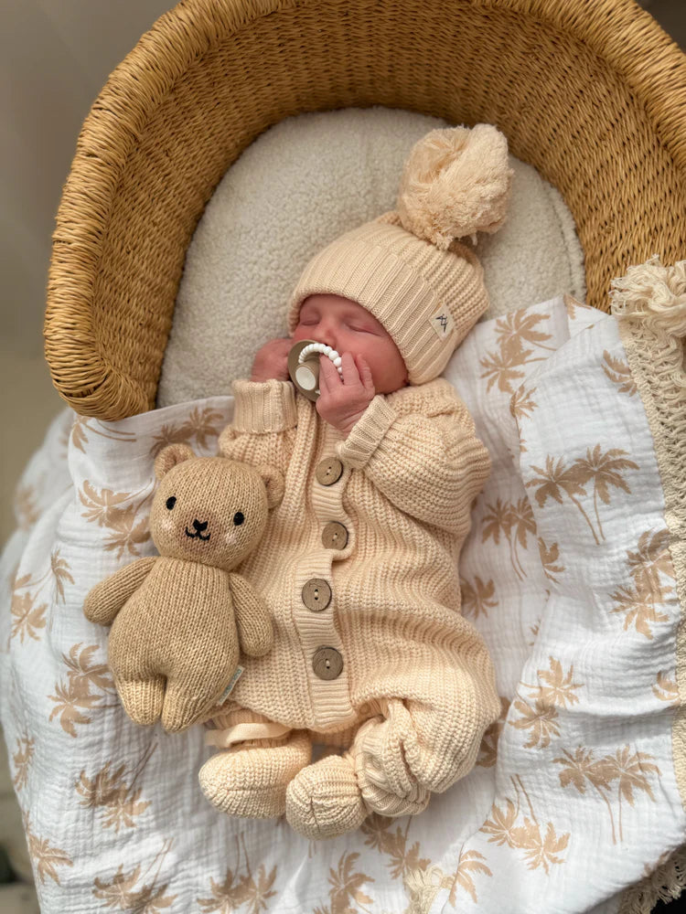 3 Little Crowns - Knitted Romper | Oat