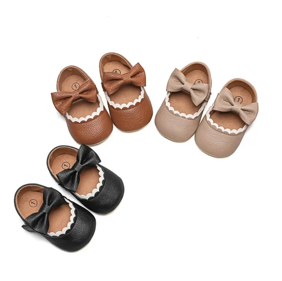 Snug Steps - Leather Sandal with Bow | 3 Colours