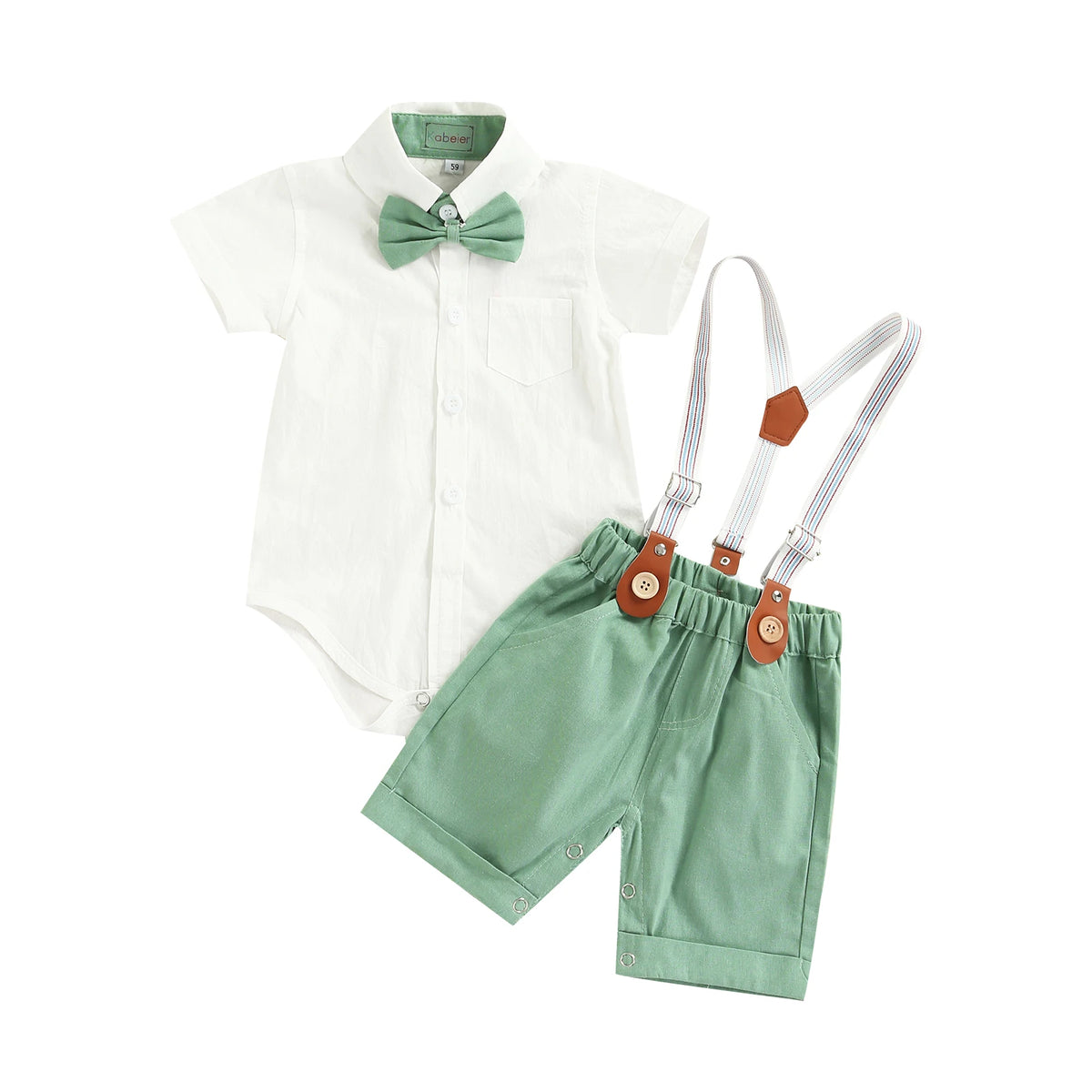 Arlo Bow Tie & Suspenders Set | Green
