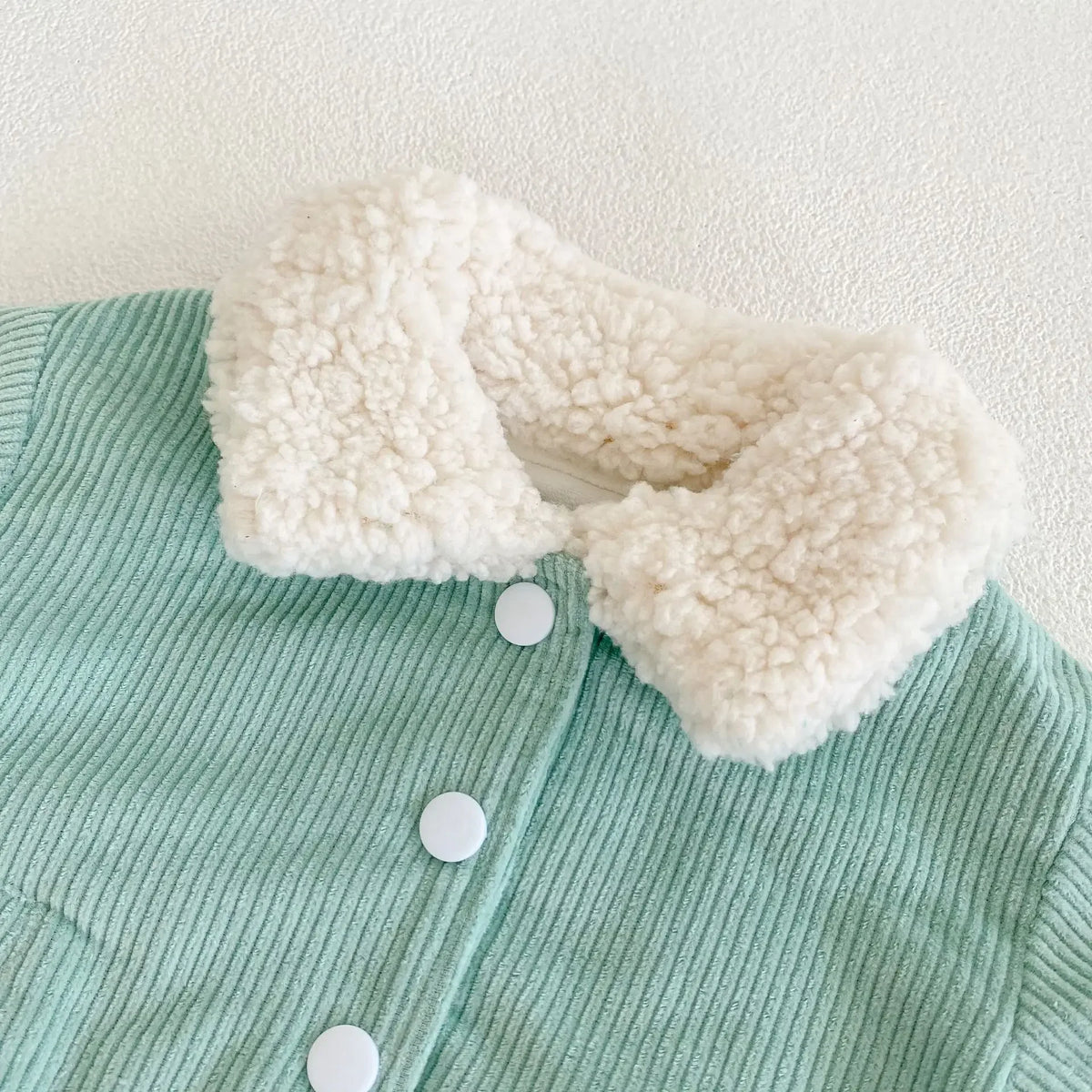 Mint Fluffy Collar Jacket
