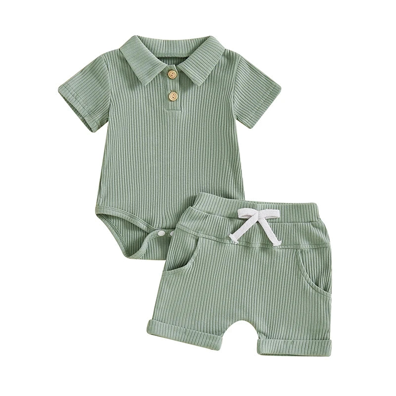 Ribbed Collar Set | Green