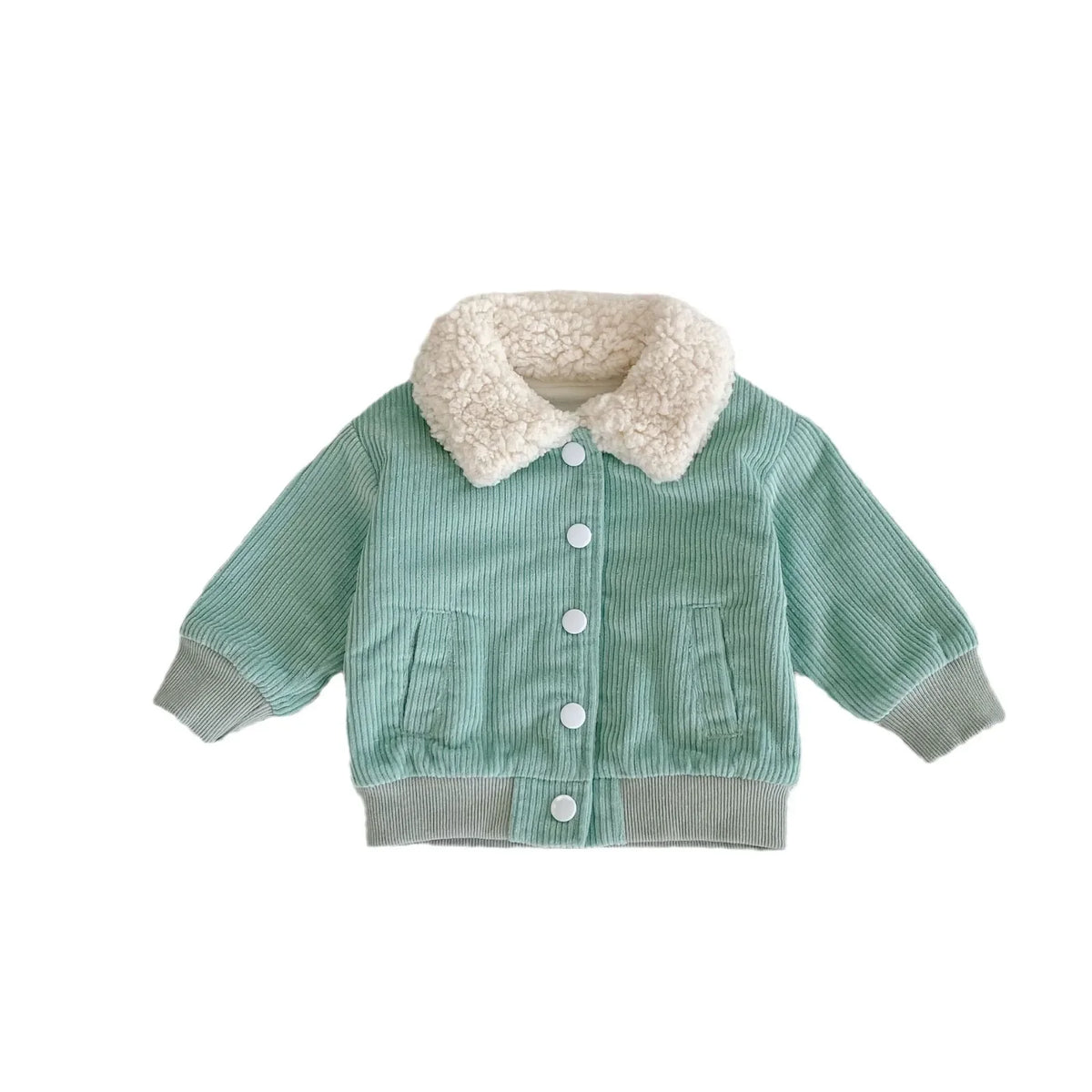 Mint Fluffy Collar Jacket