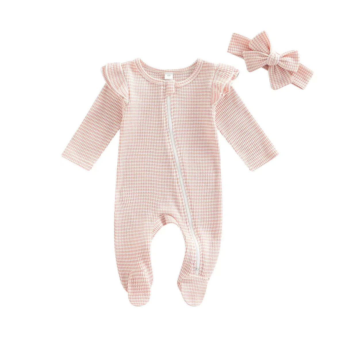 Striped Zipper Ruffle Romper | Various Colours