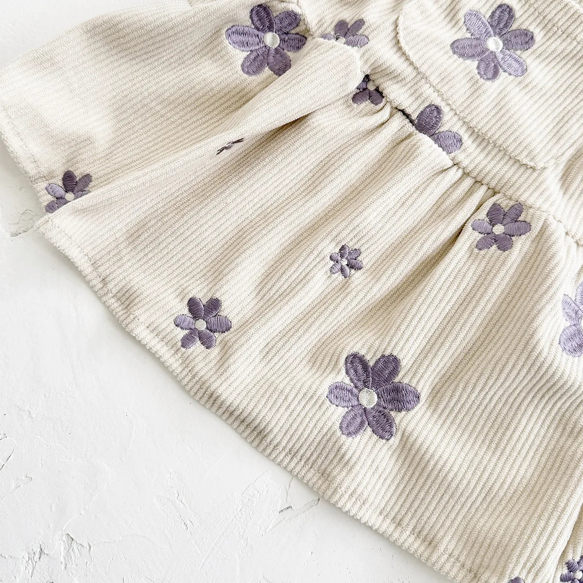 Daisy Corduroy Skirt Overalls | Beige