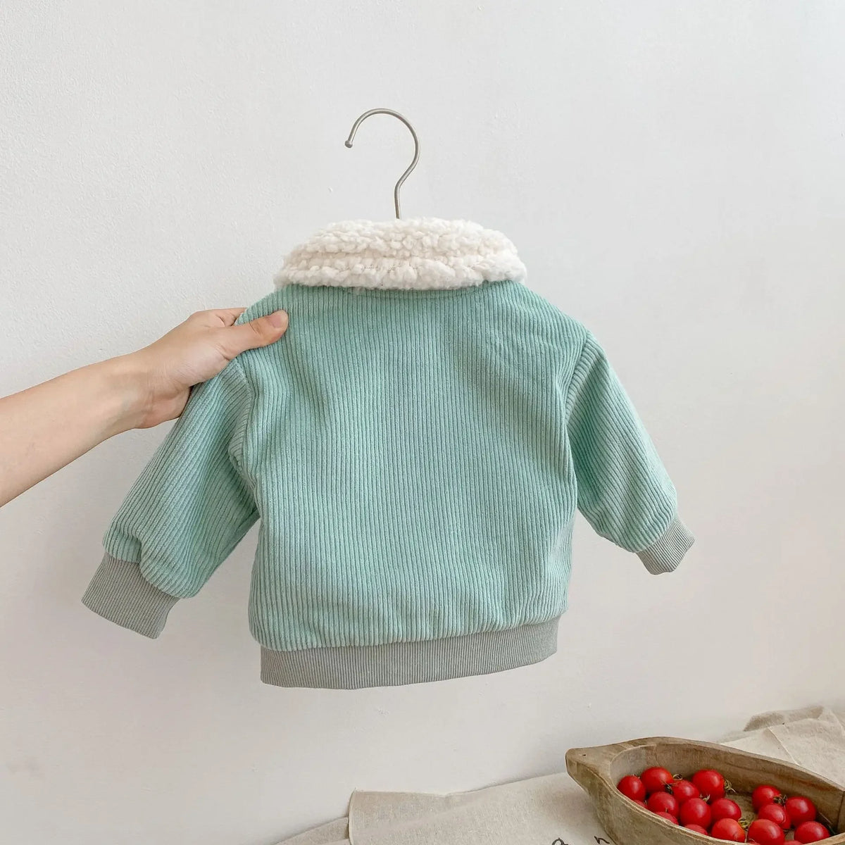 Mint Fluffy Collar Jacket