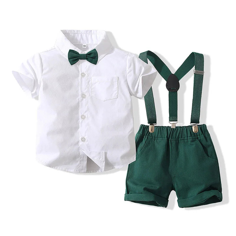 Preppy Green Suspender Set