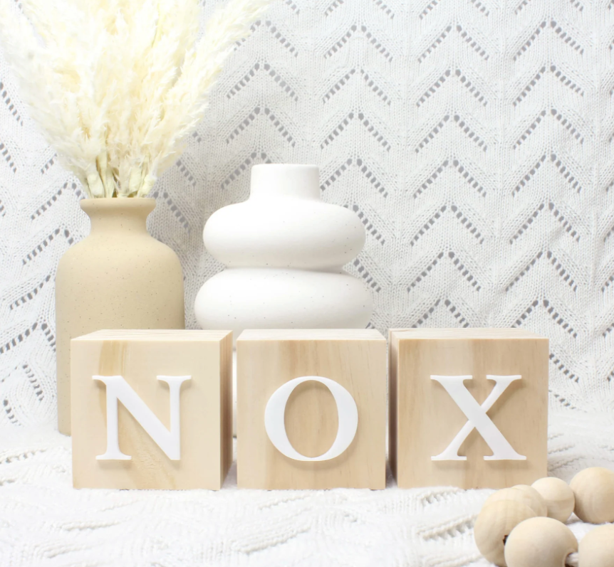 Meridian Etch - Personalised Wooden Letter Blocks | Large