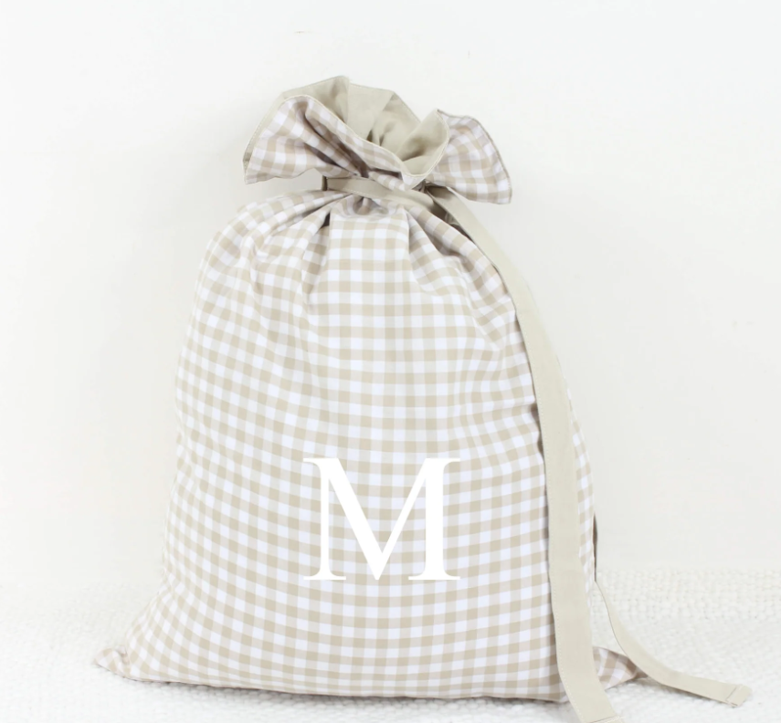 Meridian Etch - Personalised Initial Gingham Santa Sack | Various Colours