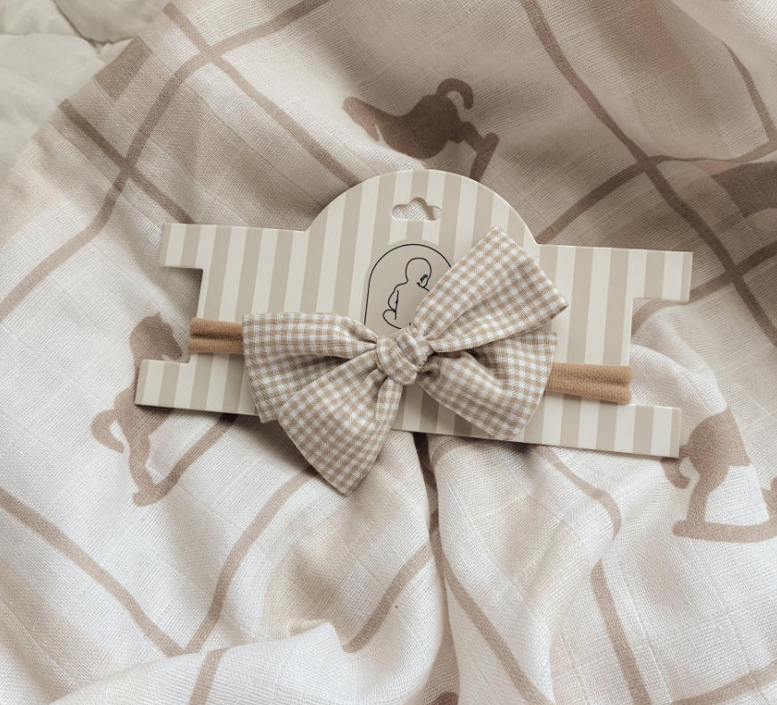 Pop Ya Tot - Baby Bow Headband | Mini Gingham