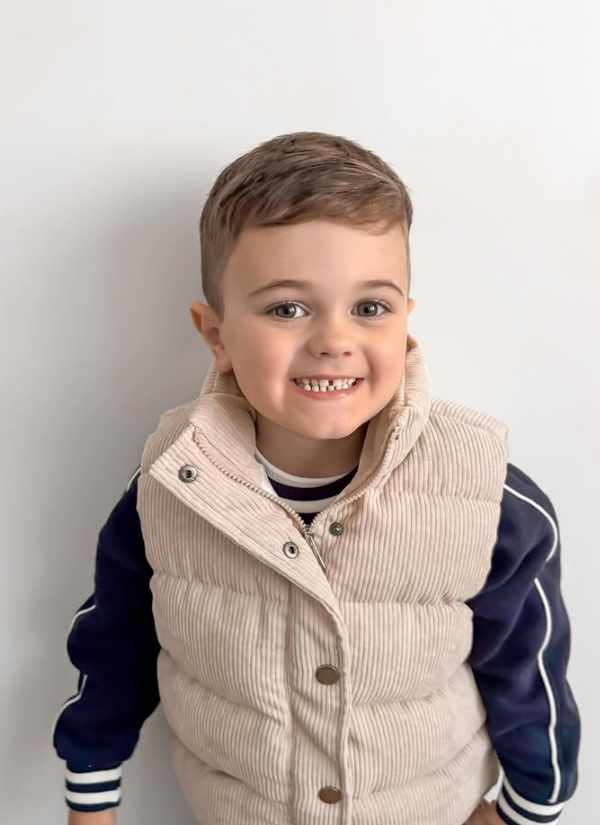 Corduroy Puffer Vest | Sand