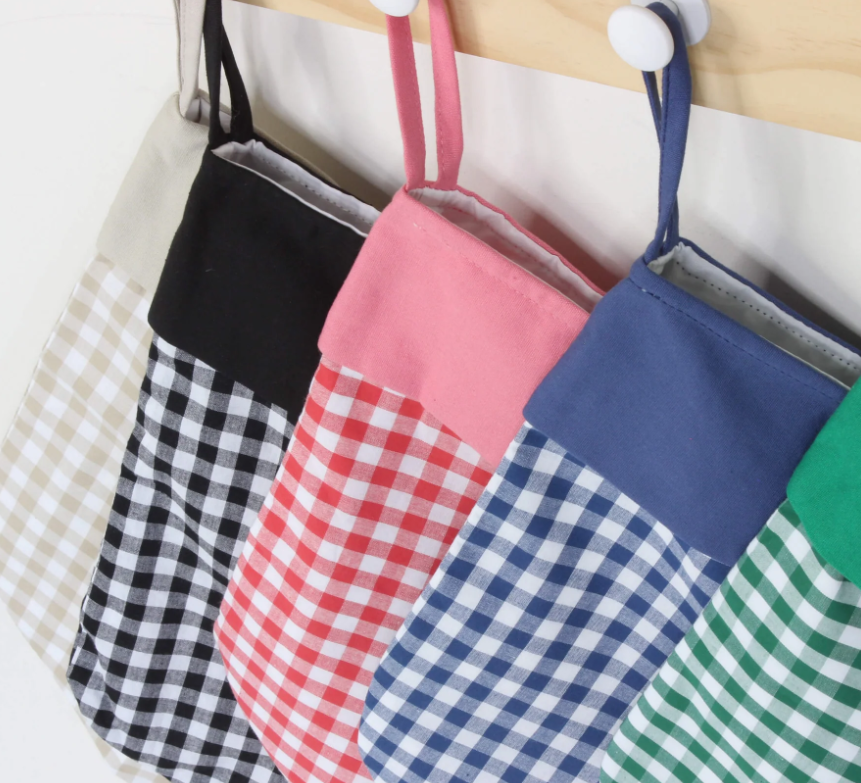 Meridian Etch - Personalised Gingham Christmas Stocking | Various Colours