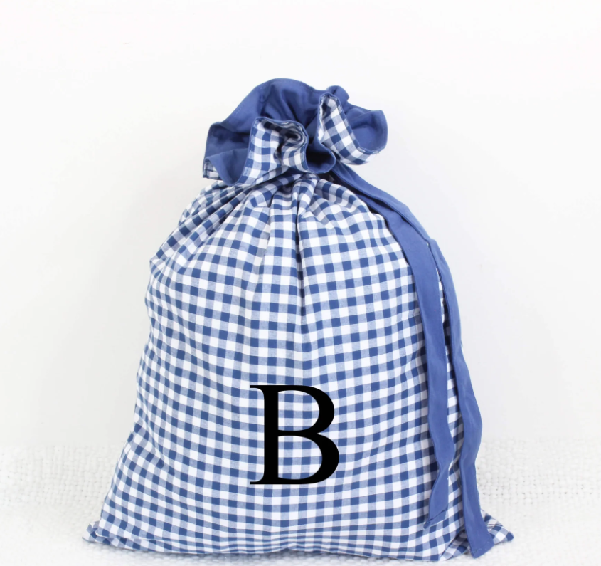 Meridian Etch - Personalised Initial Gingham Santa Sack | Various Colours