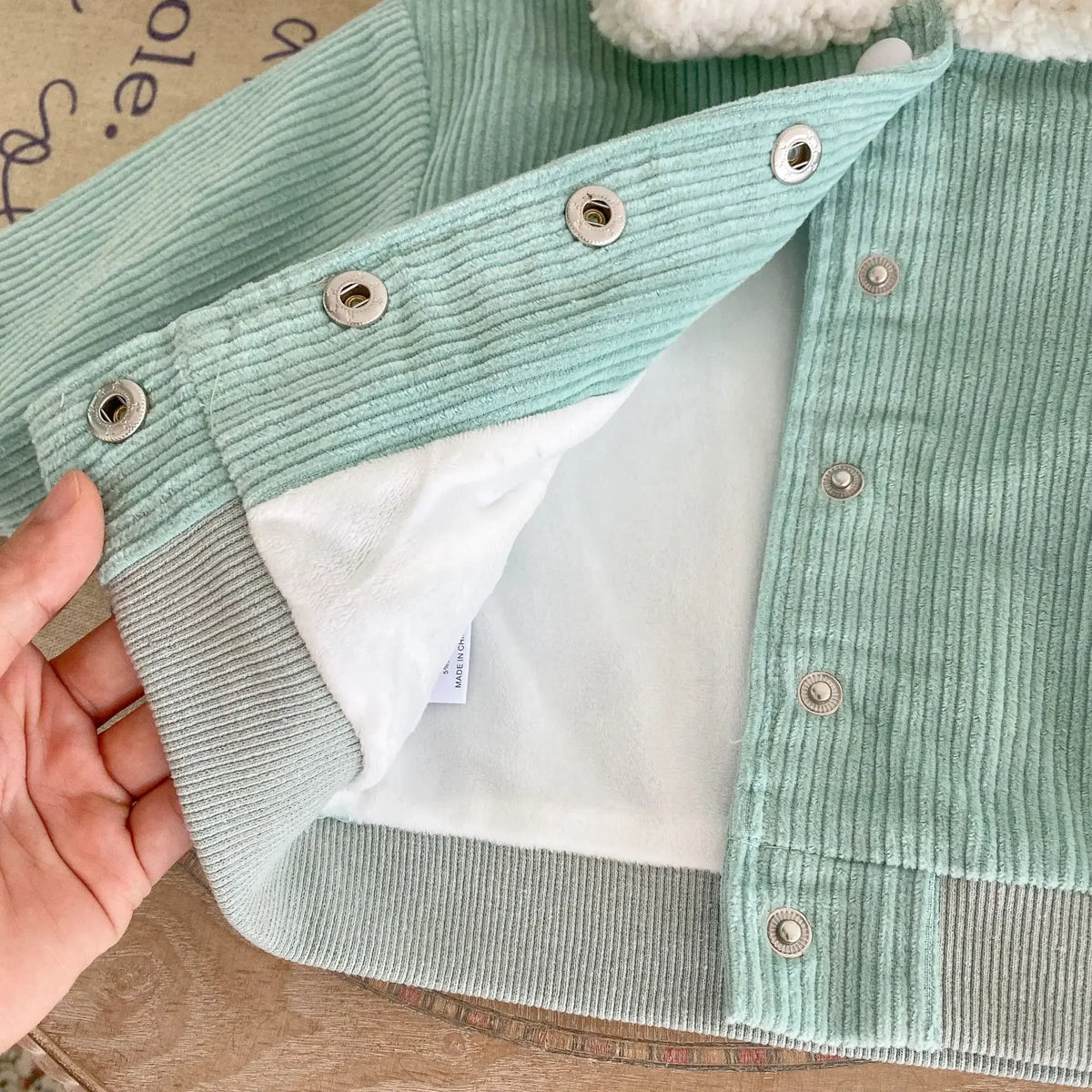 Mint Fluffy Collar Jacket