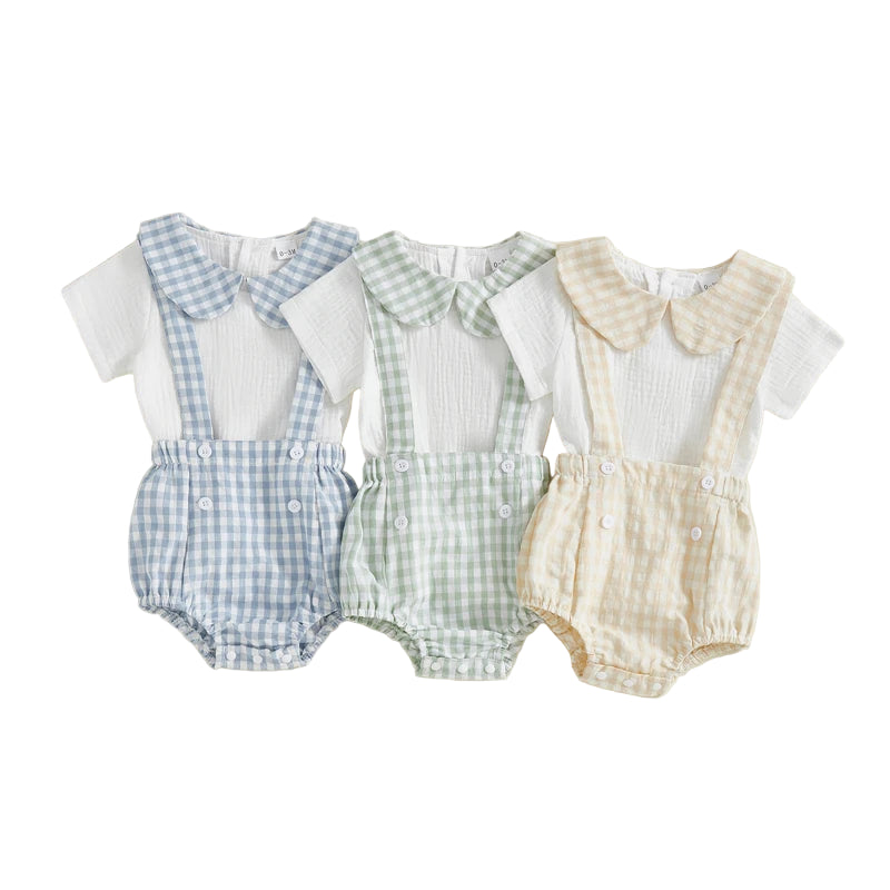 Collar Romper &  Suspenders Set | 3 Colours