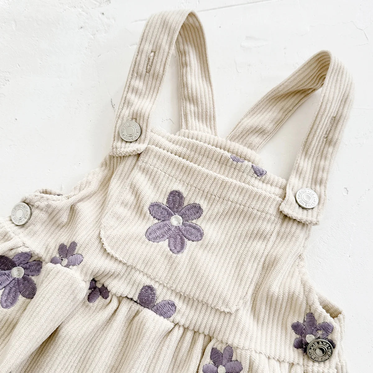 Daisy Corduroy Skirt Overalls | Beige