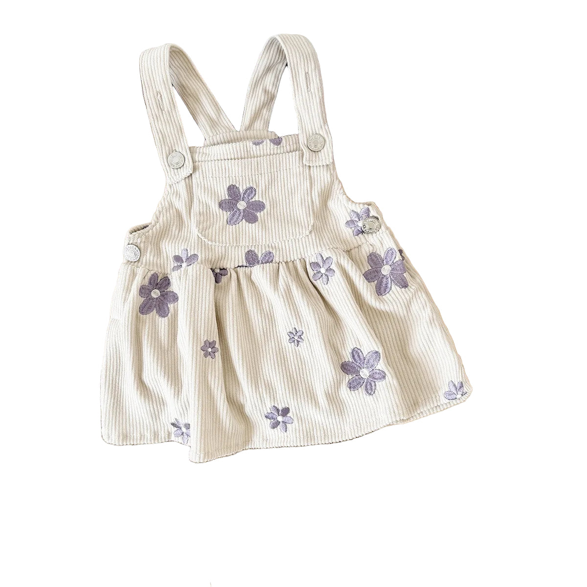 Daisy Corduroy Skirt Overalls | Beige