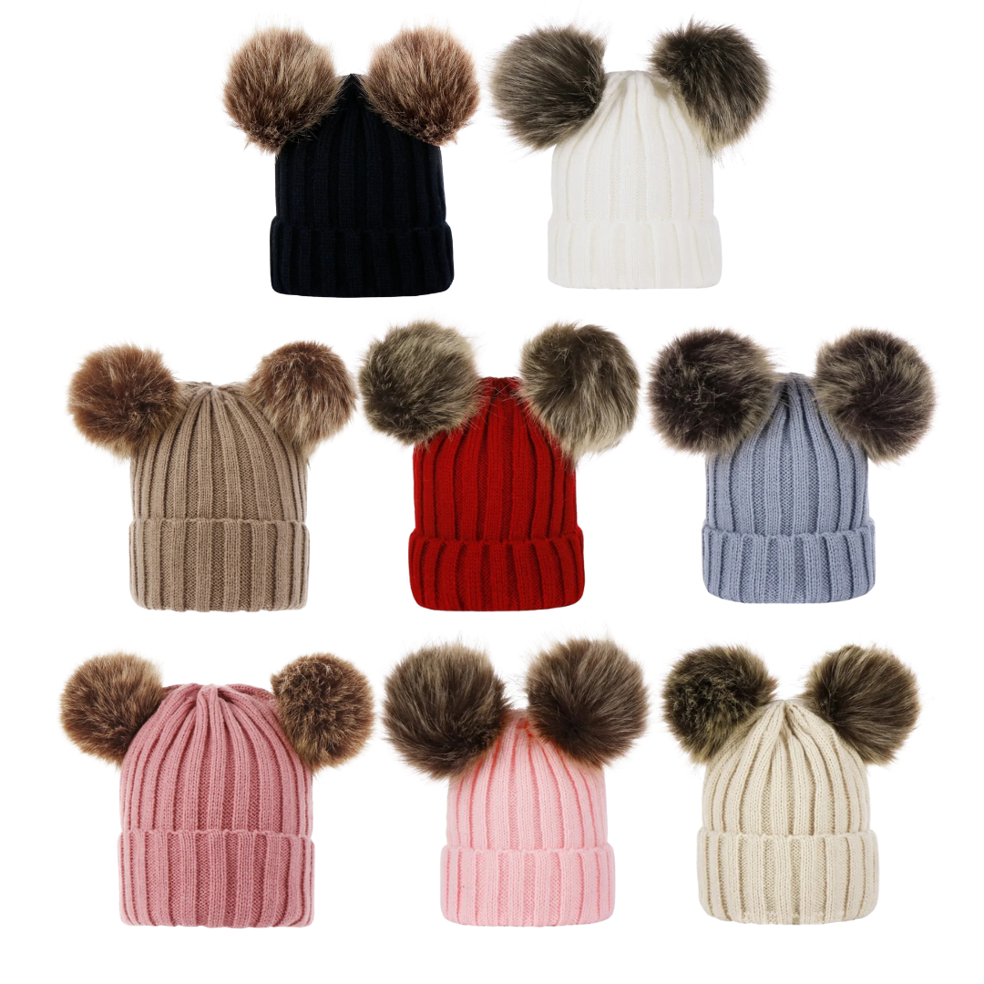 Double Pom Pom Beanie | 8 Colours