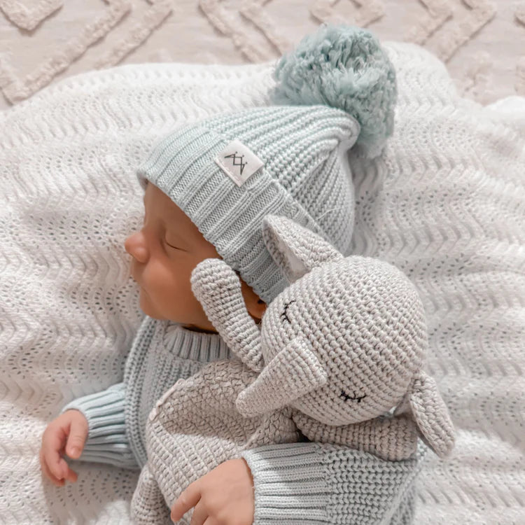 3 Little Crowns - Textured Knit Beanie | Stormy Blue