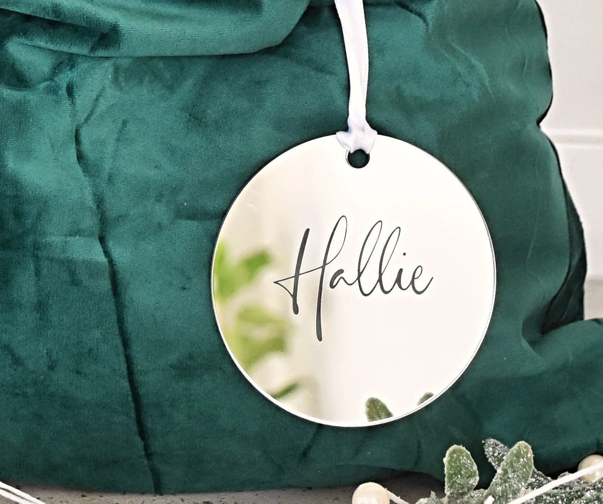 CMC Gold - Velvet Christmas Stocking & Personalised Tag | Various Colours (Pre-Order Nov)