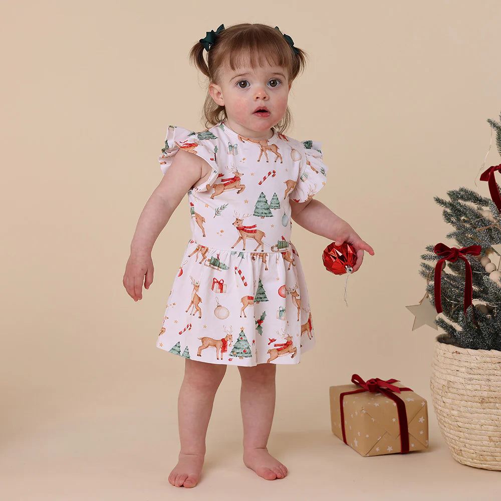 Snuggle Hunny Kids - Prancer & Friends Short Sleeve Organic Dress