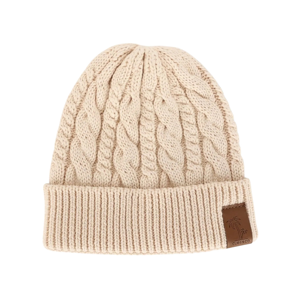 Cubs & Co - Personalised Classic Knit Cream Latte Beanie