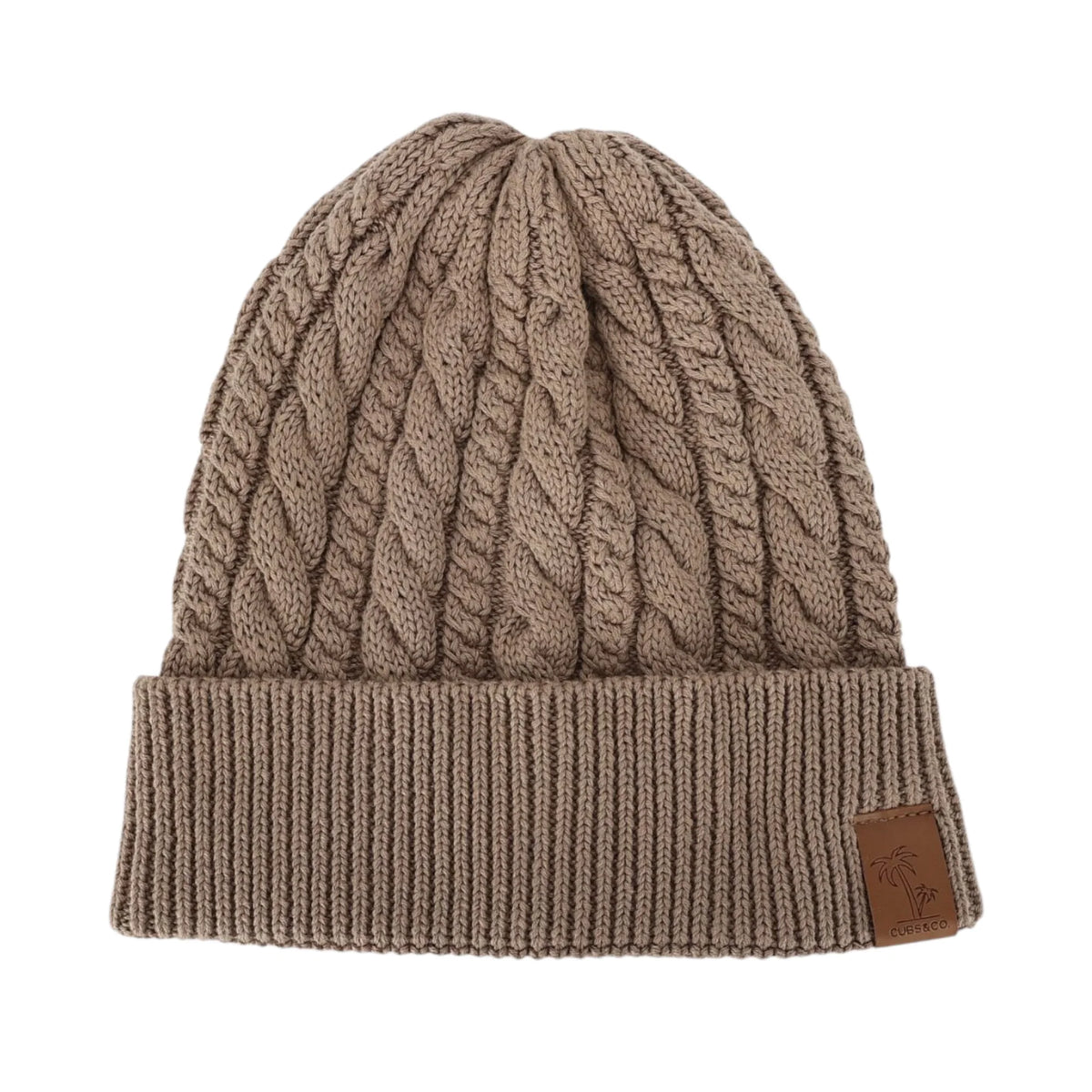 Cubs & Co - Personalised Classic Knit Mocha Brown Beanie