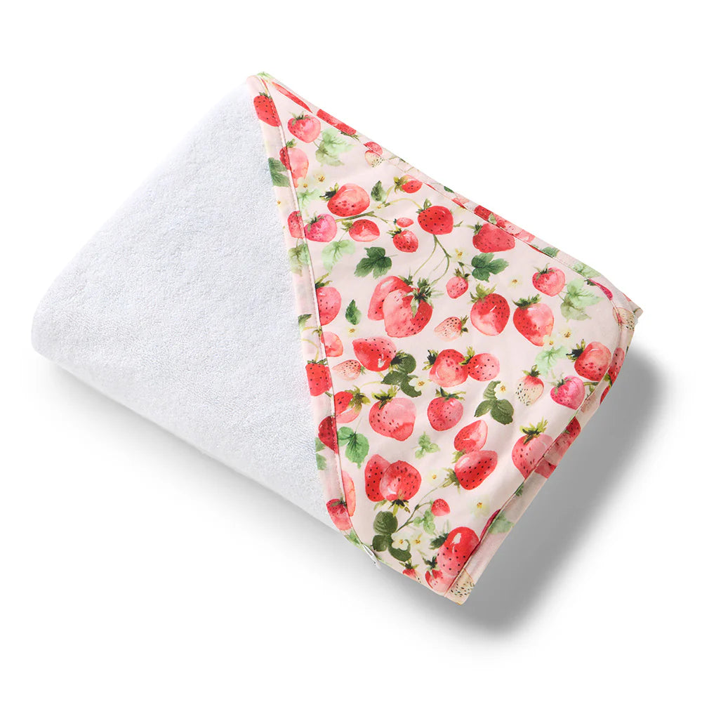 Snuggle Hunny Kids - Organic Hooded Baby Towel | Strawberry