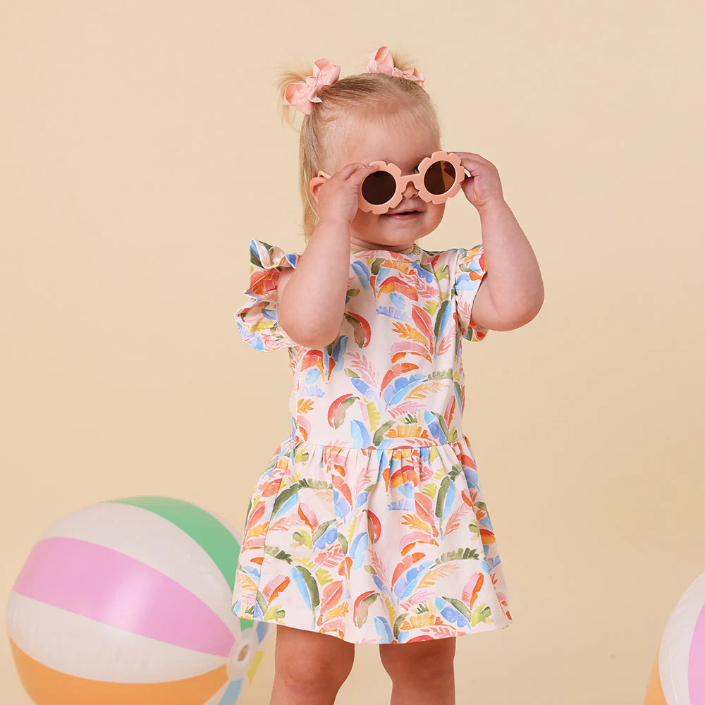 Snuggle Hunny Kids - Organic Dress | Summer Palm