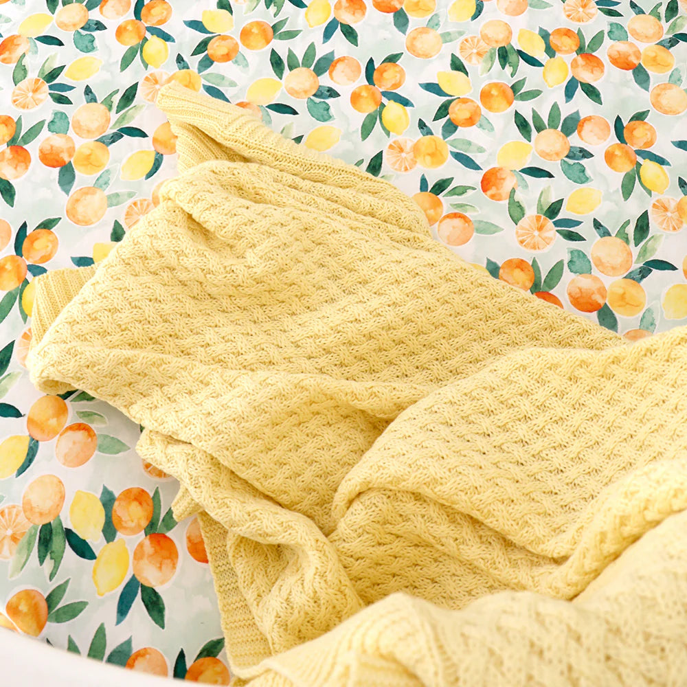 Snuggle Hunny Kids - Diamond Knit Baby Blanket | Sunlight