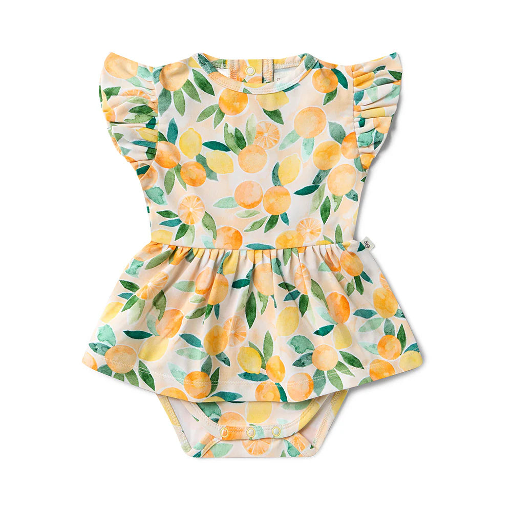 Snuggle Hunny Kids - Organic Dress | Sunny Citrus