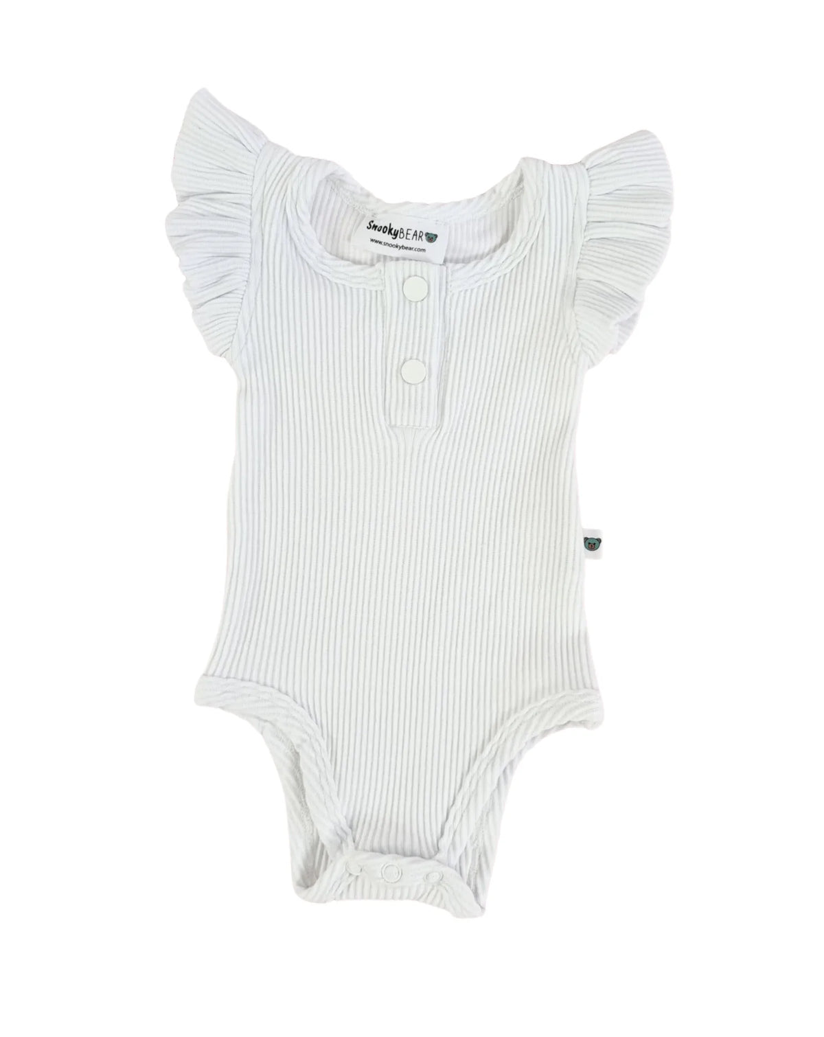 Snooky Bear - Frilly Short Sleeve Bodysuit | White