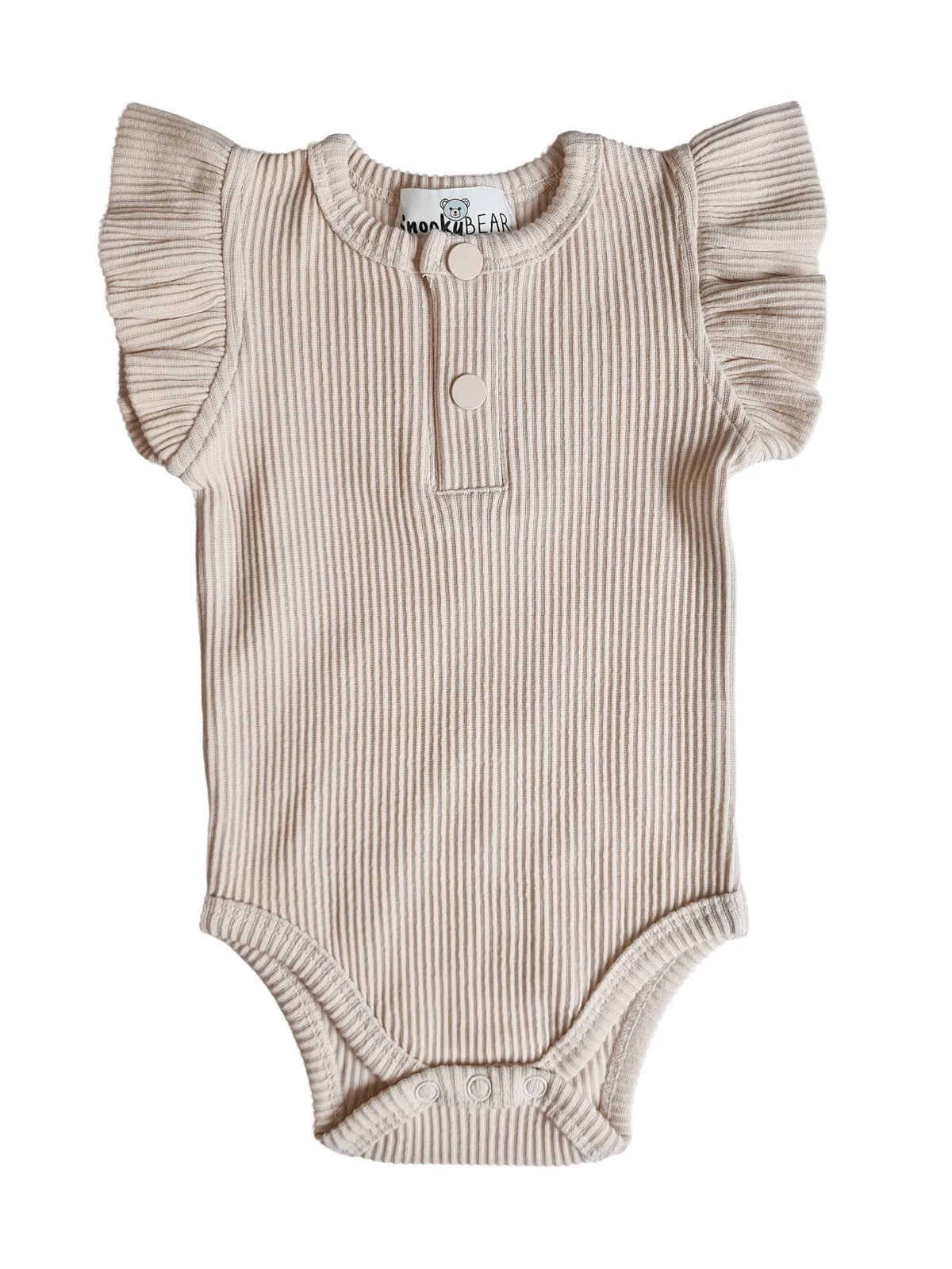 Snooky Bear - Frilly Short Sleeve Bodysuit | Oat