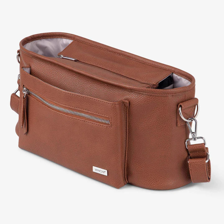 VANCHI - Pram Caddy | Pebbled Tan