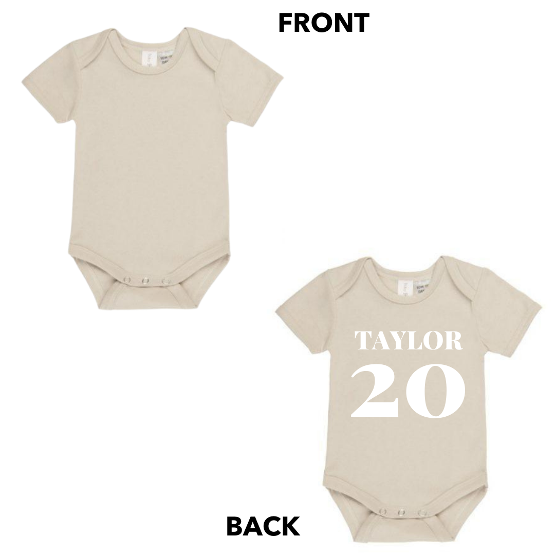 MLW By Design - Personalised Surname Bodysuit | Various Colours