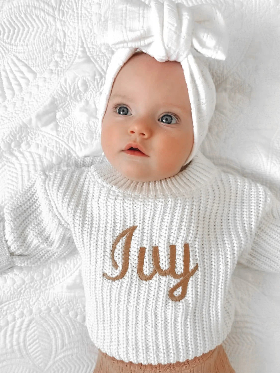 Little Zemi - Personalised Knit Jumper | Pure White