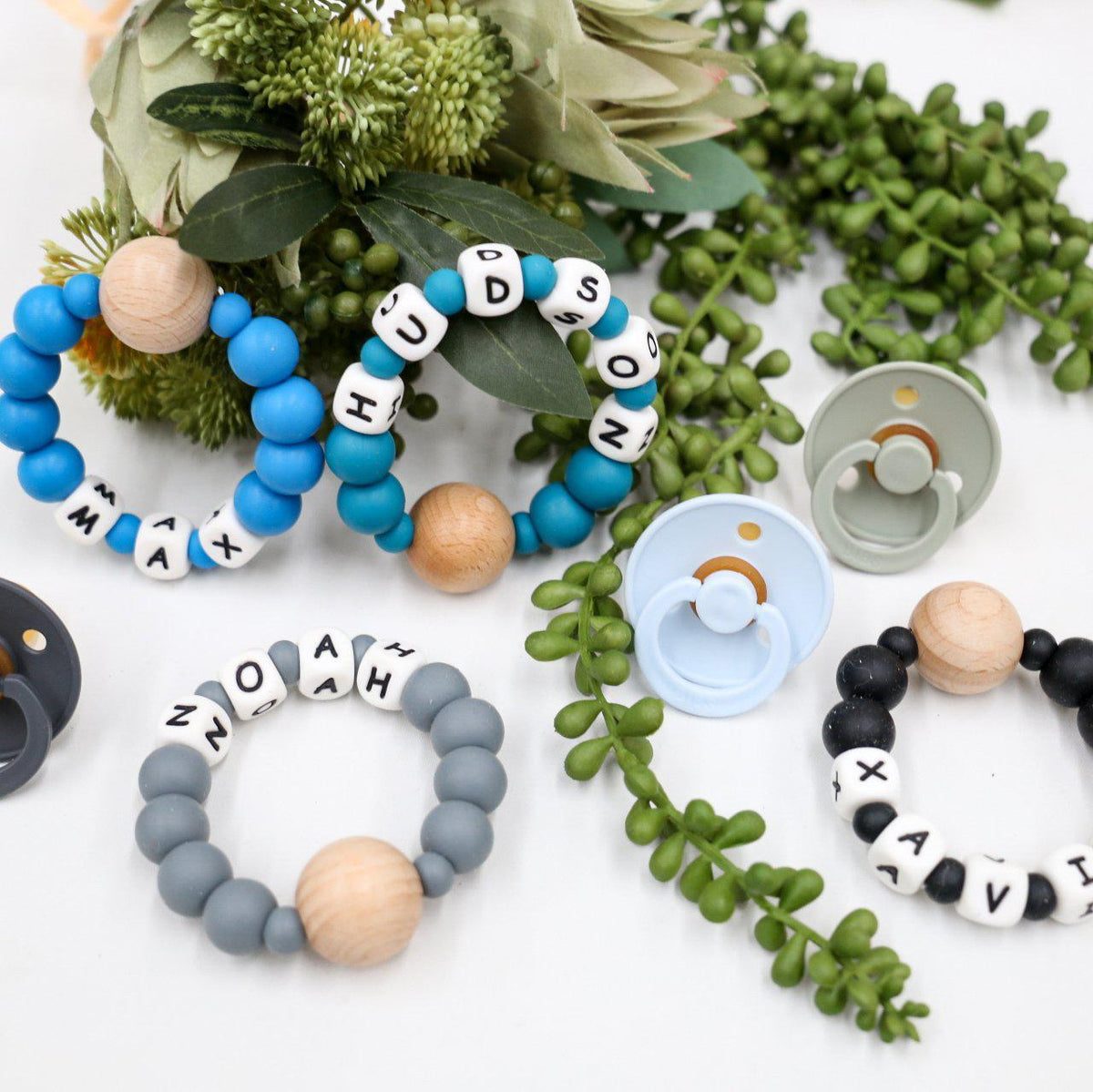 CMC GOLD - Personalised Beech Wood & Silicone Teether