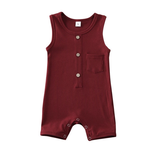 Harrison Button Onesie | Burgundy