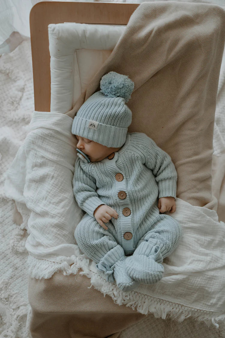 3 Little Crowns - Knitted Romper | Stormy Blue