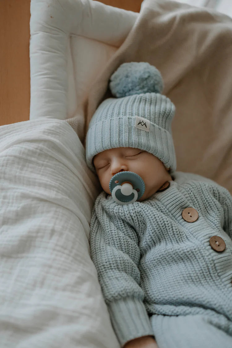 3 Little Crowns - Knitted Romper | Stormy Blue