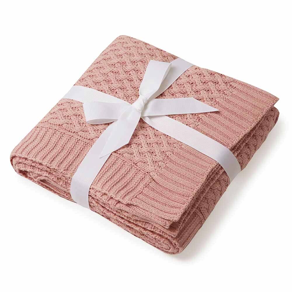 Snuggle Hunny Kids - Diamond Knit Baby Blanket | Rosa