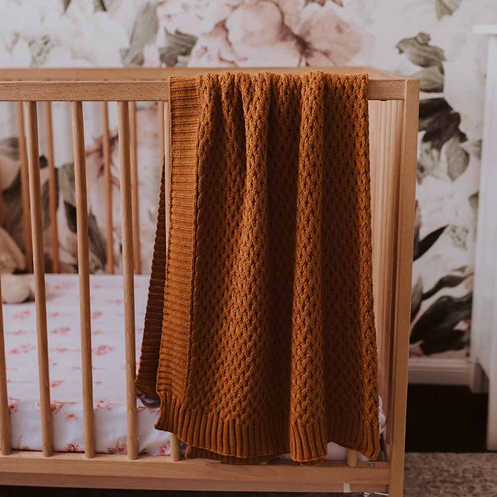 Snuggle Hunny Kids - Diamond Knit Baby Blanket | Bronze