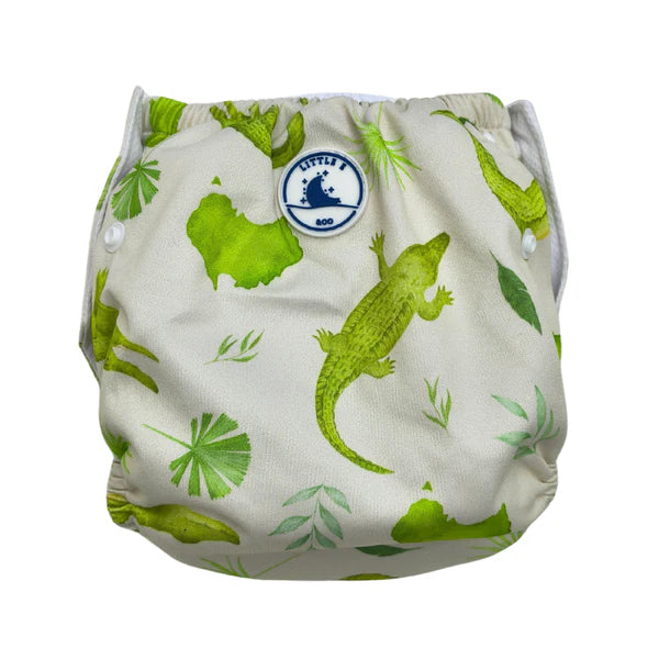 Little E & Co - Reusable Swim Nappy & Mini Wet Bag | Crocodiles