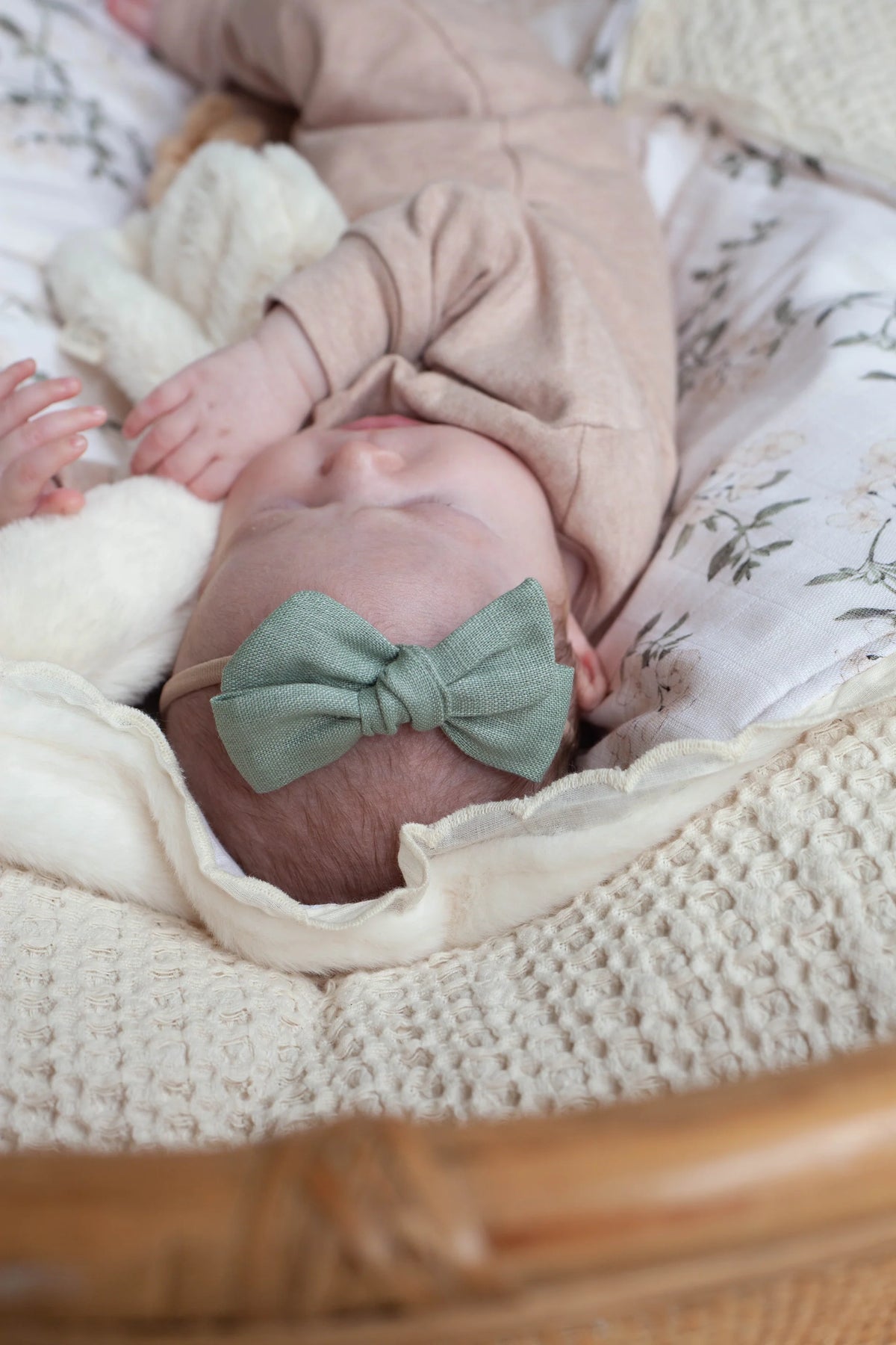 Pop Ya Tot - Linen Baby Bow Headband | Teal