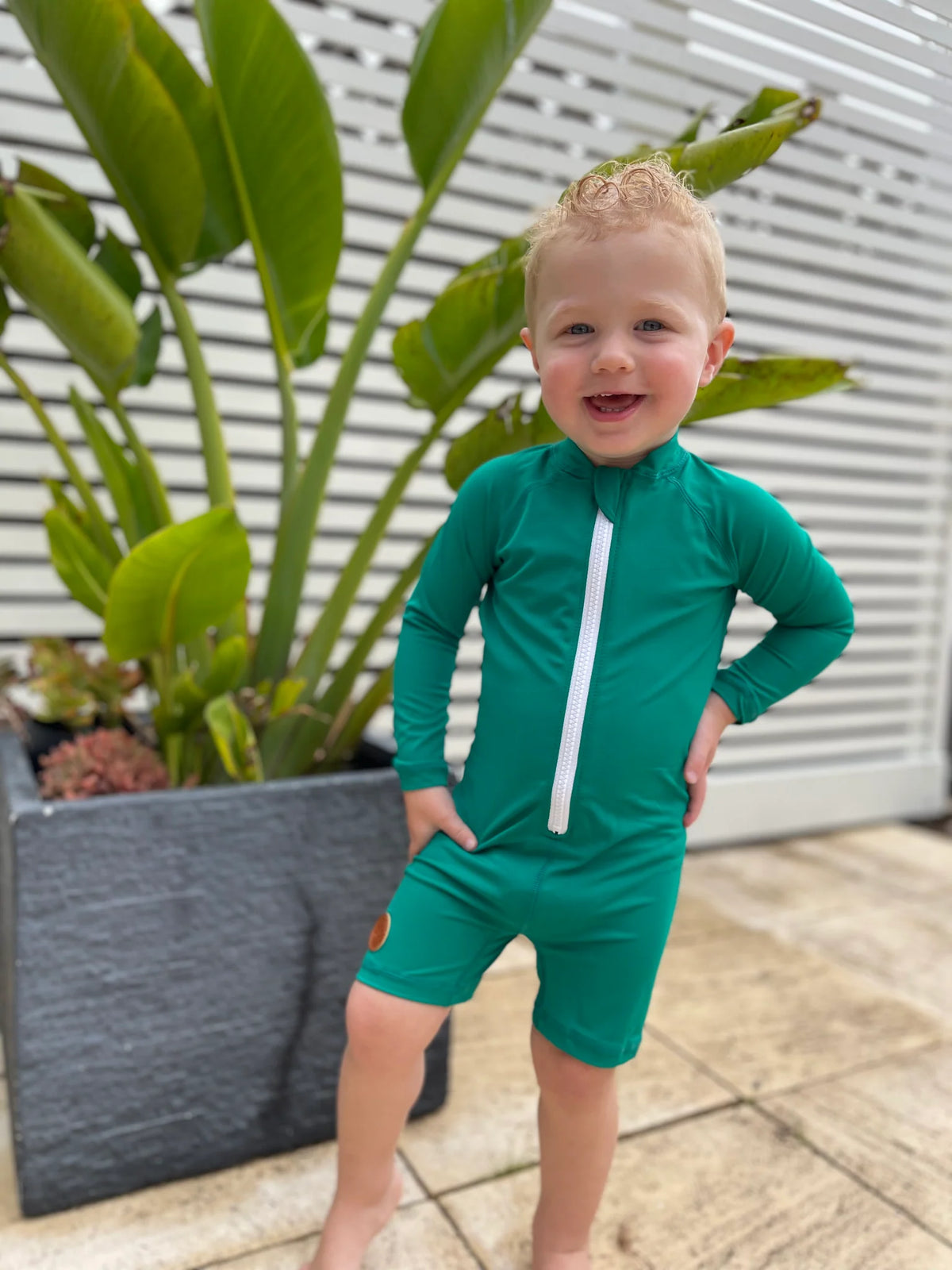 Kicky Swim - One Piece Rashguard Suit | Forest Green