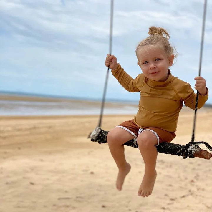 Kicky Swim - Rashguard Top | Golden Mustard