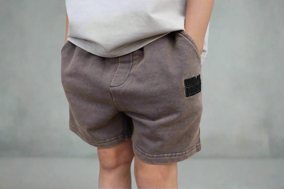 Winter and Raven - Luxe Acid Wash Shorts | Vintage Smoke