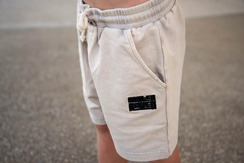 Winter and Raven - Luxe Acid Wash Shorts | Vintage Stone