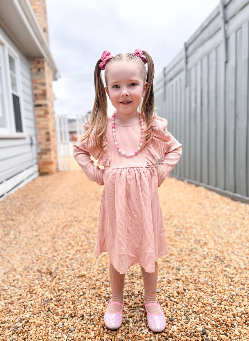 honey & heidi - Eloise Ribbed Dress | Dusty Rose