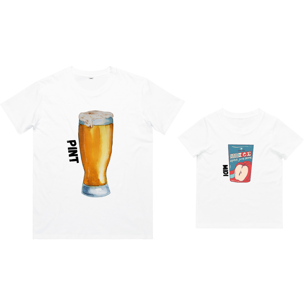 MLW By Design - Matching Pint/Midi Dad & Kid Tees | Various Colours